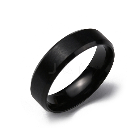 PVD Vacuum Plating Matte Style 304 Stainless Steel Wide Band Finger Rings for Women Men RJEW-WH0009-14D-EB-1