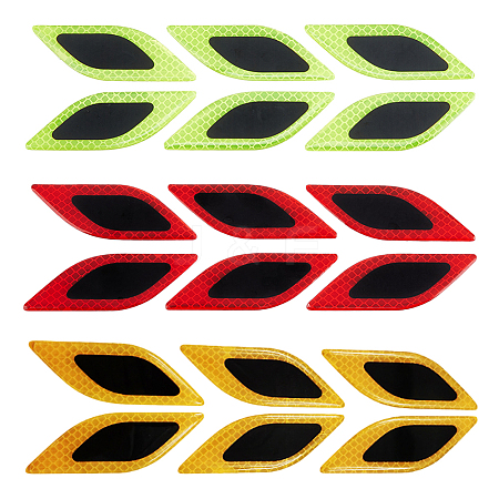 SUPERFINDINGS 3 Sets 3 Colors Leaf Shape Resin Car Door Protector Anti-collision Strip Sticker STIC-FH0001-15A-1
