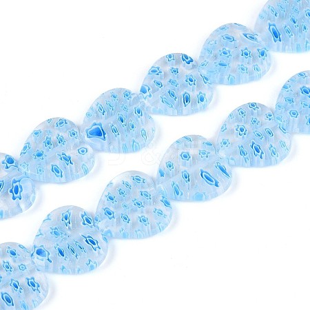 Handmade Millefiori Glass Beads Strands LAMP-T021-29D-1