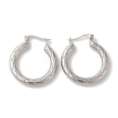 Tarnish Resistant 304 Stainless Steel Hoop Earrings for Women EJEW-Z066-04P-1