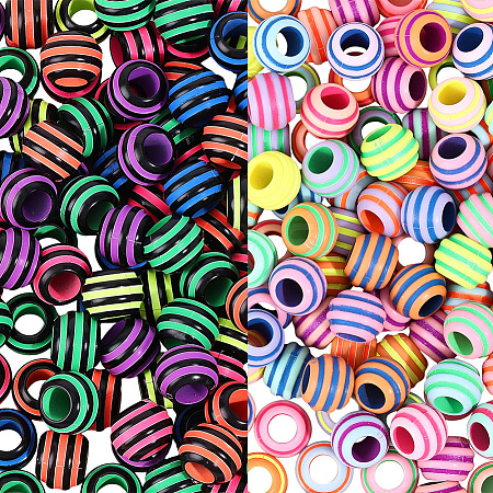 400Pcs 2 Colors Spray Painted Acrylic European Beads SACR-PA0001-28-1