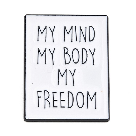 Word My Mind My Body My Freedom Enamel Pins JEWB-D279-02B-02-1