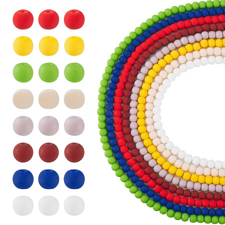 9 Strand 9 Colors Opaque Glass Beads Strands GLAA-TA0002-08-1