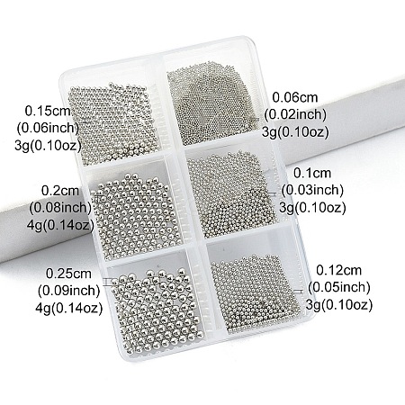 20G Stainless Steel Micro Beads MRMJ-YW0001-065A-P-1