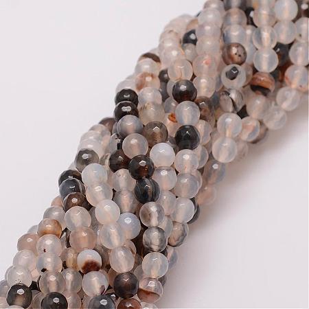 Natural Striped Agate/Banded Agate Bead Strands G-G882-6mm-D06-7-1