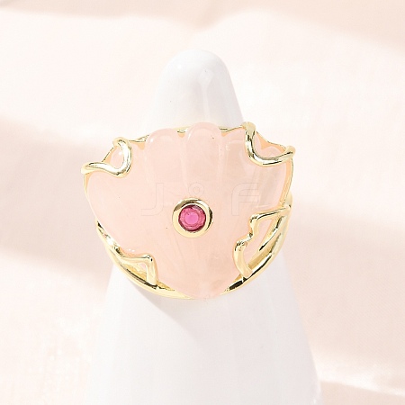 Natural Rose Quartz Cuff Rings GG-CBA5FCC-04G-10-1
