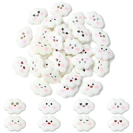32Pcs 8 Styles Funny Opaque Resin Cabochons RESI-YW0005-94-1