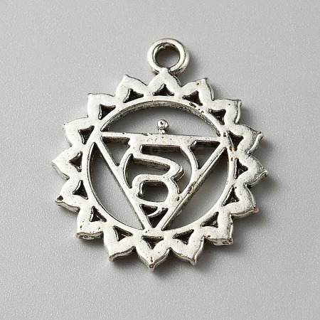 Chakra Zinc Tibetan Style Alloy Pendants FIND-WH0137-05E-AS-1