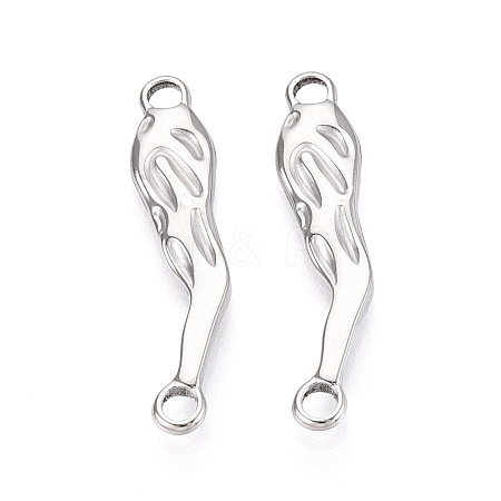 304 Stainless Steel Textured Hot Pepper Links/Cennector Charms STAS-T067-86P-1