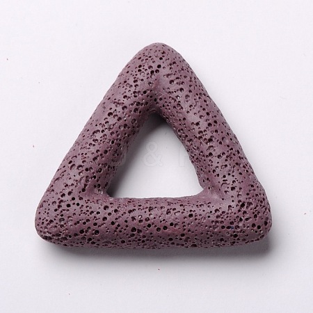 Synthetic Lava Rock Big Triangle Pendants G-O025-04C-1