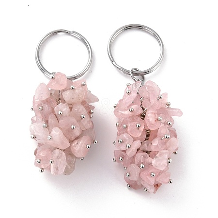 Natural Rose Quartz Keychain KEYC-C050-01B-RS-1