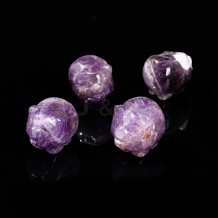 Natural Amethyst Carved Pig Figurines PW-WG64D61-05-1