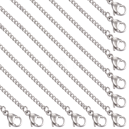 Titanium Steel Curb Chain Necklaces for Men Women NJEW-TAC0001-017-1