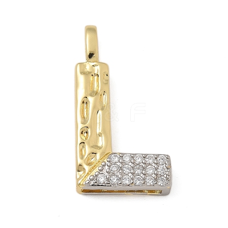 Brass Micro Pave Cubic Zirconia Pendants KK-B126-02G-L-1