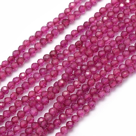 Lab Grown Red Corundum Beads Strands G-E411-40-2mm-1-1