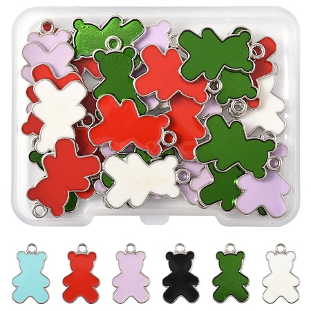 36Pcs Alloy Enamel Pendants ENAM-FS0002-88P-1