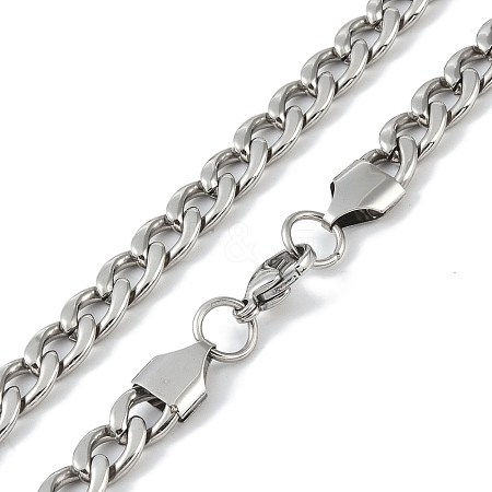 Non-Tarnish 201 Stainless Steel Curb Chain Necklace NJEW-I127-03P-1