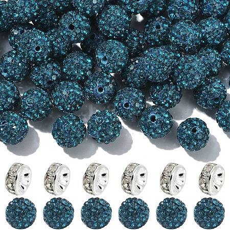 100Pcs Pave Disco Ball Beads RB-YW0001-30M-1