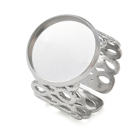 304 Stainless Steel Cuff Ring Components SA-CBA37BC-14E-P-1