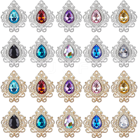 40Pcs 20 Style Zinc Alloy Cabochons FIND-BC0003-18-1