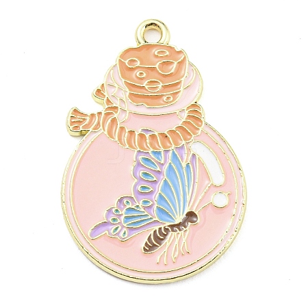 Golden Plated Alloy Enamel Pendants ENAM-L041-07G-02-1