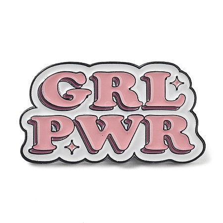 Word GRL PWR Enamel Pins JEWB-Q034-01D-1