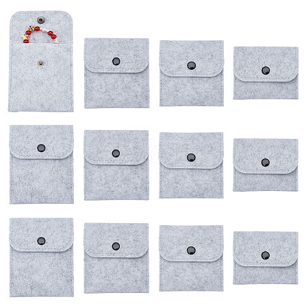 AHADERMAKER 12Pcs 4 Styles Portable Felt Card Cover Bag ABAG-GA0001-21B-1