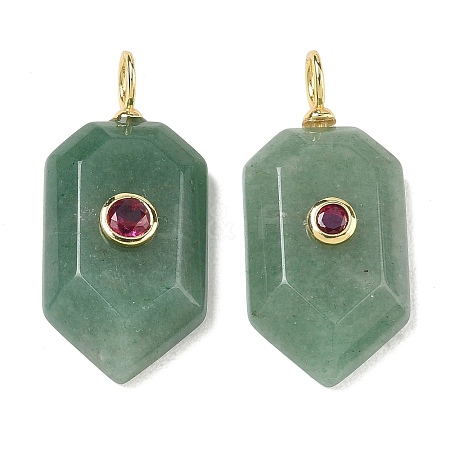 Natural Green Aventurine Pendants KK-CBAF9BC-20G-10-1