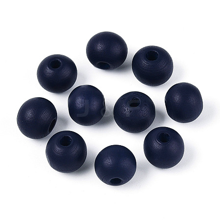 Painted Natural Wood Beads WOOD-S049-05B-1
