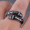 Titanium Steel Word Open Cuff Ring FIND-PW0020-16B-3