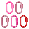 5Pcs 5 Styles Baking Paint Alloy Screw Locking Carabiners FIND-DR0002-40-1