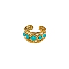 Synthetic Turquoise Finger Rings WG00F31-01-2