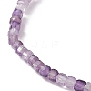 Natural Amethyst Cube Beaded Stretch Bracelet for Women BJEW-JB08975-01-4