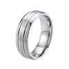 Non-Tarnish 201 Stainless Steel Grooved Plain Band Ring for Women RJEW-N043-07-2