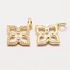 Brass Micro Pave Grade AAA Cubic Zirconia Pendants ZIRC-G090-44G-NR-1