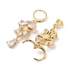 Bowknot Rack Plating Golden Brass Dangle Leverback Earrings EJEW-A030-05G-01-2