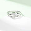 304 Stainless Steel Clear Cubic Zirconia Finger Rings for Women RJEW-Z115-01P-4