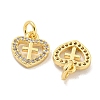 Brass Micro Pave Clear Cubic Zirconia Charms KK-Z044-21G-2