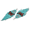 Bohemia Woven Glass Seed Bead Dangle Earrings EJEW-A046-02A-2