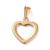 304 Stainless Steel Open Heart Pendants STAS-I127-030G-1