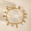 Brass Crystal Rhinestone Infinity Charm Anklets for Women FS-WG122D3-01-4