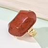 Natural Red Jasper & Alloy Finger Rings for Women RJEW-G375-01G-08-3