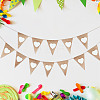 Birthday Party Linen Flag Banner AJEW-WH0312-32-6