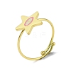 Ion Plating(IP) Star 304 Stainless Steel Enamel Ring RJEW-A038-17G-02-1