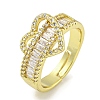 Rack Plating Brass Micro Pave Cubic Zirconia Heart Adjustable Rings for Women RJEW-I104-11G-1