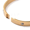 Ion Plating(IP) Clear Cubic Zirconia Classic Simple Plain Open Clasp Bangle BJEW-B055-02G-01-3