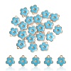 Light Gold Plated Alloy Enamel Pendants ENAM-YW0002-20C-1