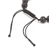 Natural Lava Rock & Alloy Tube Braided Bead Bracelet BJEW-JB08304-5