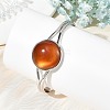 Natural Mixed Stone Flat Round Brass Cuff Bangles for Women BJEW-JB14353-2