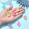 12Pcs 6 Colors Luminous Translucent Resin Pendants RESI-YW0001-85-5